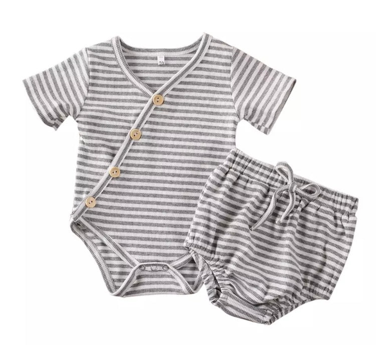 Stripped Onesie & Bloomer Set