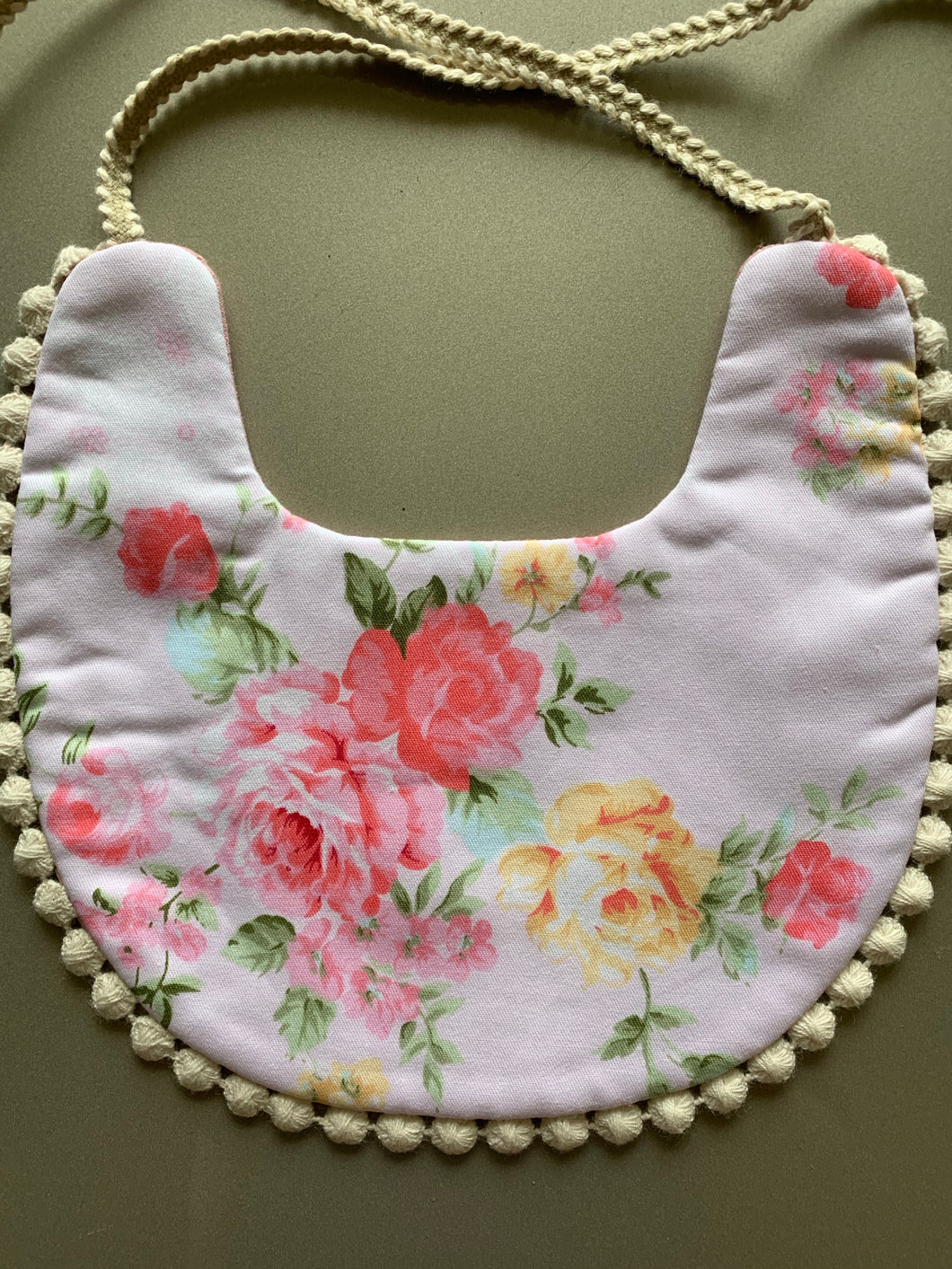 Reversible Floral & Pink Bib