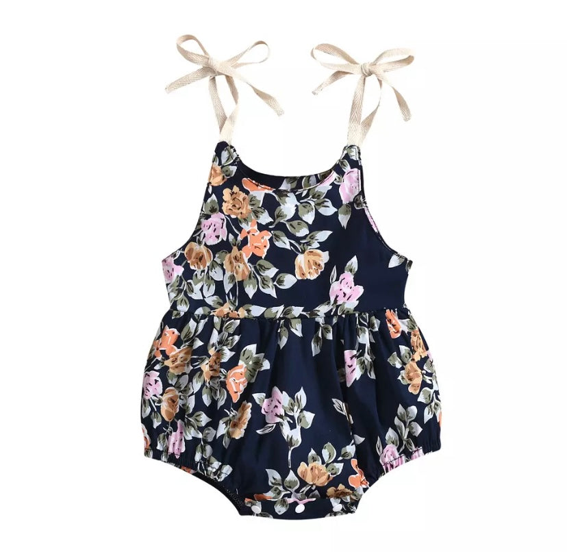 Navy Floral Romper