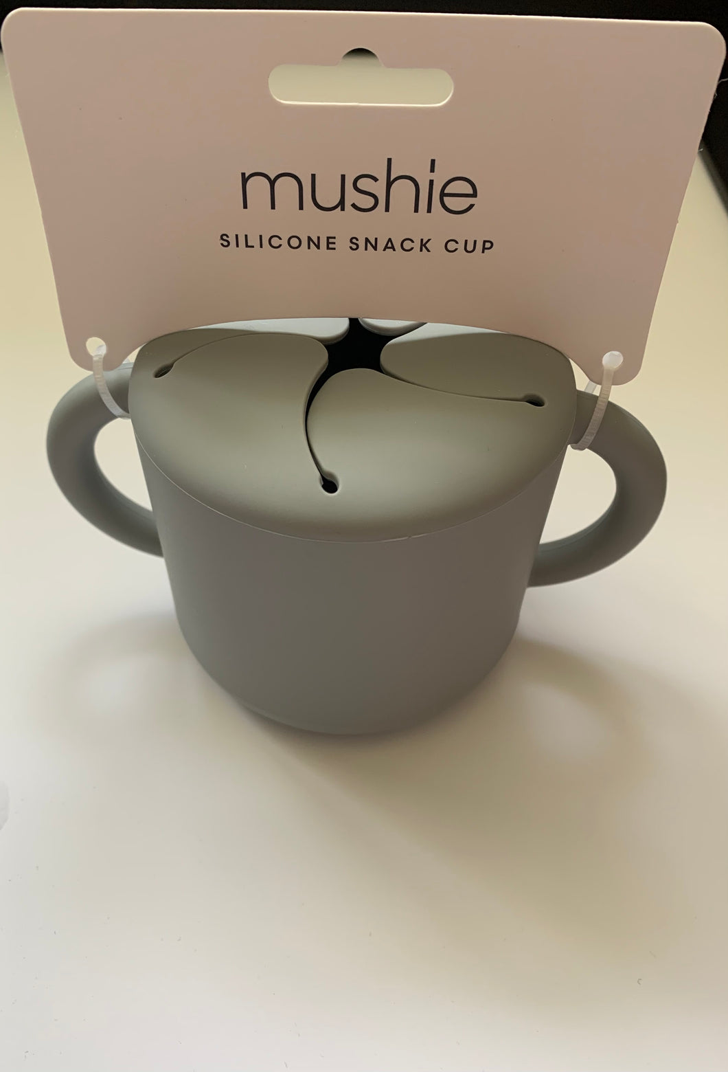 Mushie Grey Silicone Snack Cup