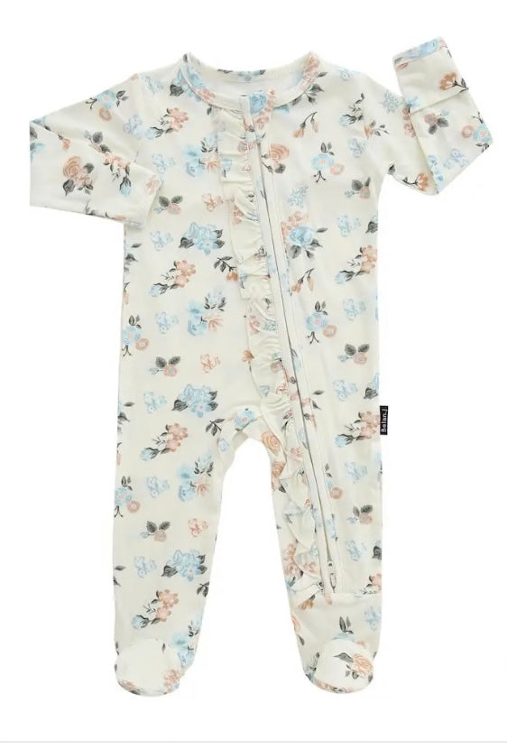 Belan. J- Footed Floral Sleeper