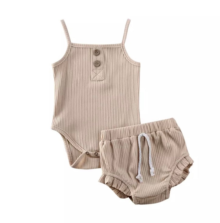 Cream Tank & Bloomer Set