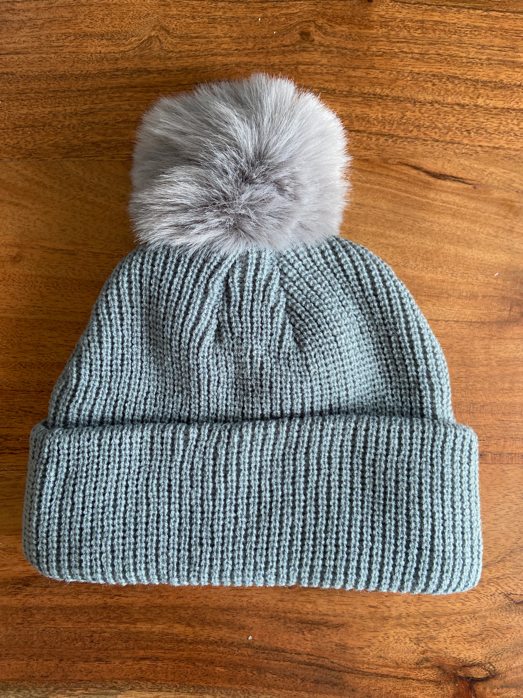 Grey PomPom Beanie