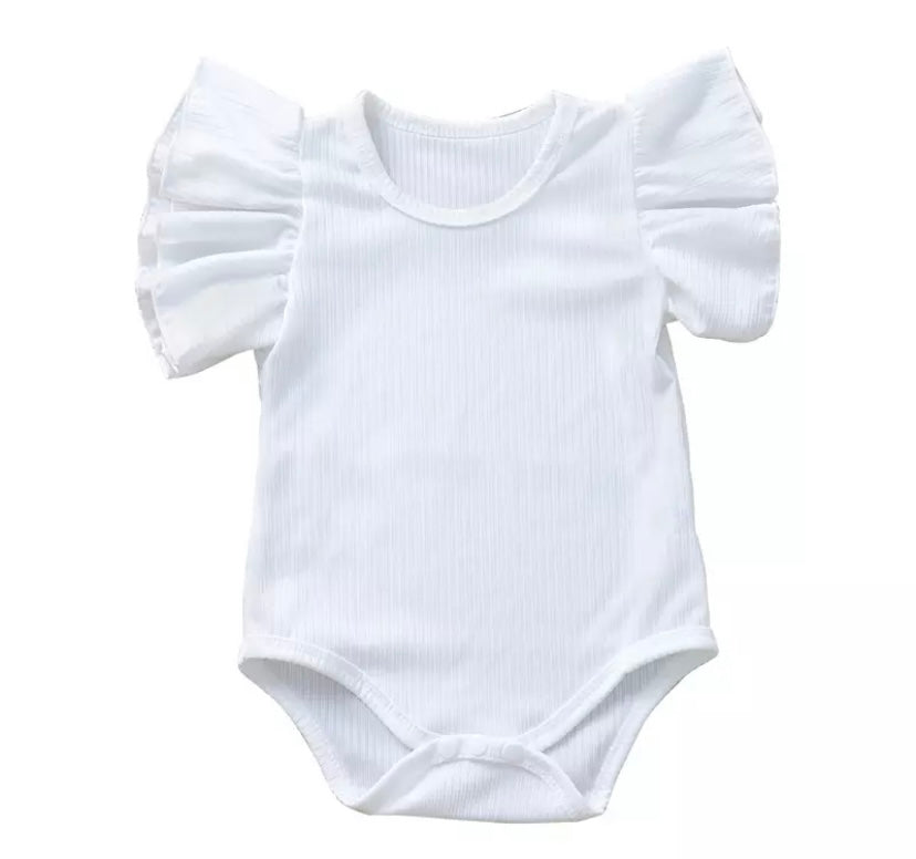 White Ruffle Onesie