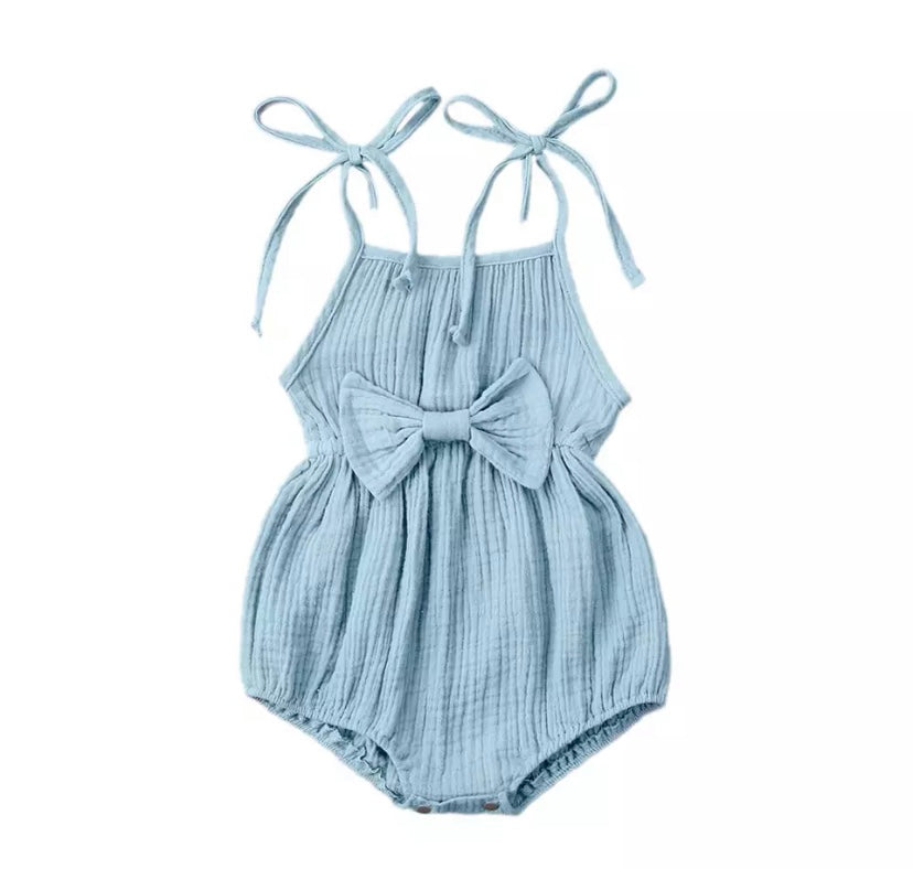 Blue Bow Romper