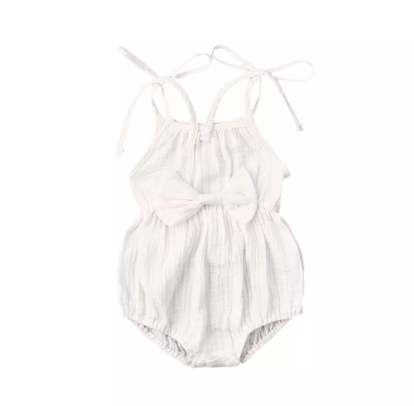 White Bow Romper