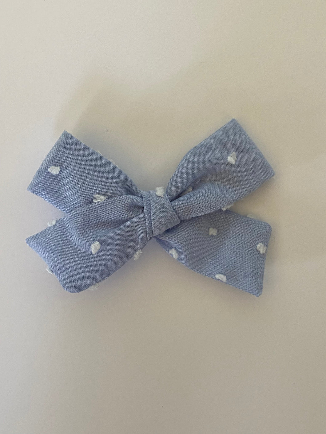 Blue Dot Bow Clip