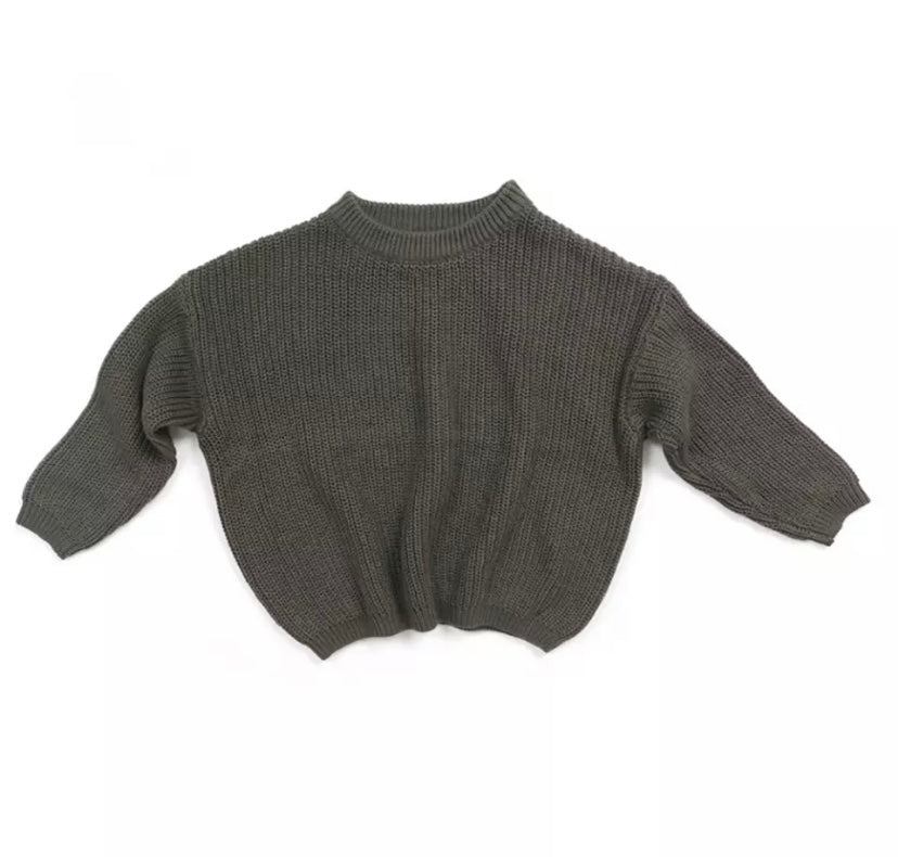 Dark Brown/Green Knit Sweater