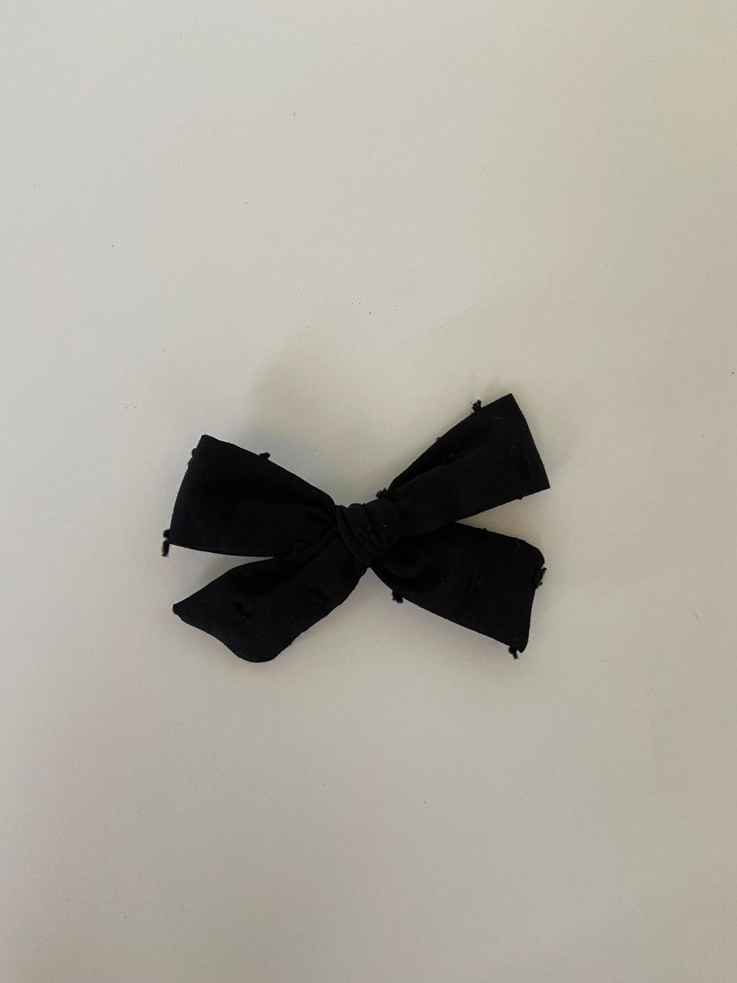 Black Frill Dot Bow Clip